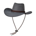 thumbnail image 1 of Plcasen Adult Western Suede Hat Cowboy Outdoorsman Hat Travelling Summer Cap, 1 of 2