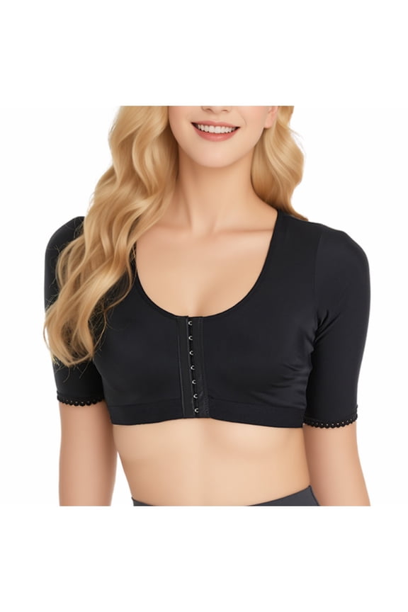 Arm Shaper for Women Post Surgery Arm Lipo Compression Sleeves Front Closure Shapewear Bra Posture Corrector