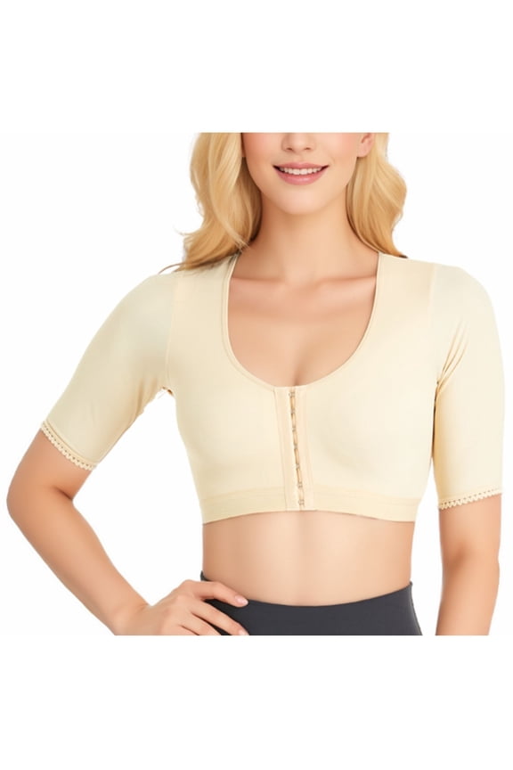 Arm Shaper for Women Post Surgery Arm Lipo Compression Sleeves Front Closure Shapewear Bra Posture Corrector