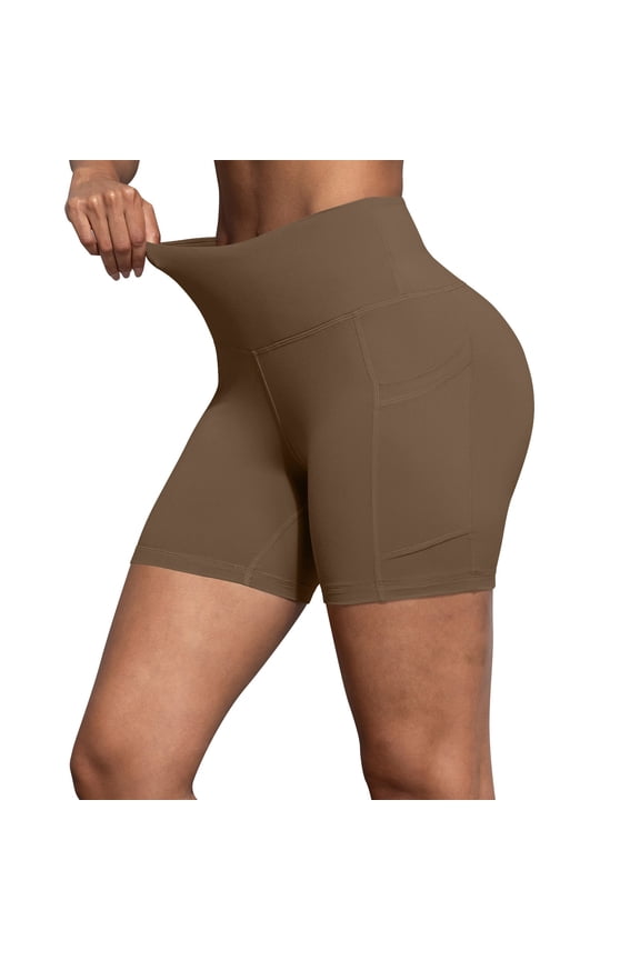 Biker Shorts Women with Pockets - 3"/5"/8" High Waisted Workout Spandex Tummy Control Gym Running Yoga Shorts
