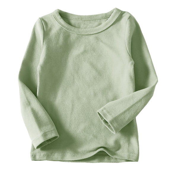 Plcasen Boys Girls Long Sleeve T-Shirts Kids Soft Cotton Basic Layering Tee Tops Undershirts for 12M-14Yrs