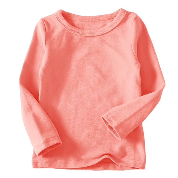Plcasen Boys Girls Long Sleeve T-Shirts Kids Soft Cotton Basic Layering Tee Tops Undershirts for 12M-14Yrs