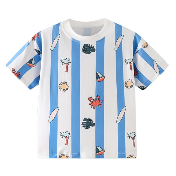 Plcasen Boys T-Shirts Kids Short Sleeve Crewneck Basic Tees Casual Tops 3-10 Years