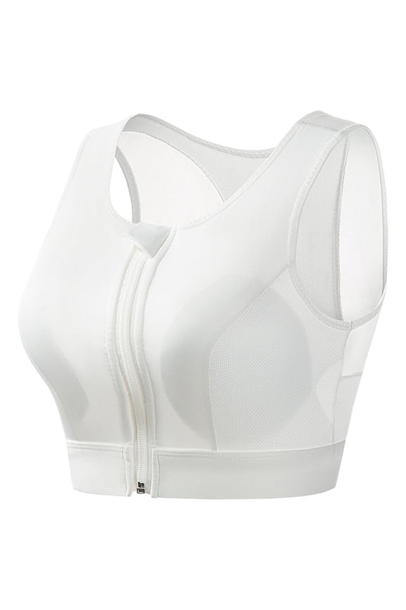 Front Zipper Racerback Sports Bra for Women, High Impact & Molded Cups, Supportive for Running Gym