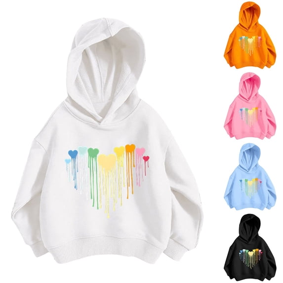 Plcasen Girls Hoodies 3-9 Year Long Sleeve Graphic Sweatshirts Trendy