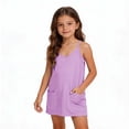 thumbnail image 1 of Plcasen Girls Workout Romper Dress with Shorts Underneath Sleeveless Spaghetti Straps Athletic Outfits Casual Vacation, 1 of 7