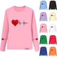 thumbnail image 1 of Plcasen Kids Valentine Shirt Girls Valentines Shirts Cute Heart Graphic Long Sleeve Tee Tops 2-14y, 1 of 6