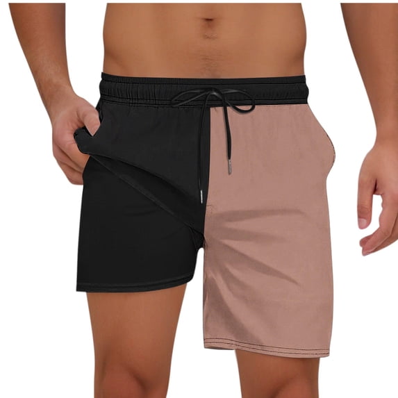 Plcasen Mens Swim Trunks Swim Shorts Quick Dry 5 inch Inseam Beach Shorts with Compression Liner and Zipper Pocket