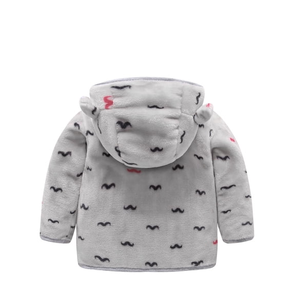 Plcasen Newborn Infant Baby Boys Girls Cartoon Fleece Hooded Jacket Coat with Ears Warm Todder Kids Outwear Coat