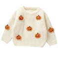 thumbnail image 1 of Plcasen Toddler Boy Girl Halloween Pumpkin Sweater Warm Pullover Sweatshirt Knitwear Knitted Fall Winter Baby Clothes, 1 of 7