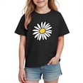 thumbnail image 1 of Plcasen Vintage Daisy Flower Shirts for Kid Toddler Girls Summer T-Shirt Floral Tees Short Sleeve Tops Casual Clothes, 1 of 7