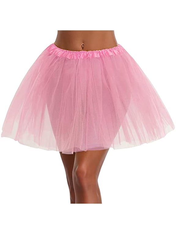 Women Teen Adult Classic Elastic 3 Layered Tulle Tutu Skirt Costume Bottom