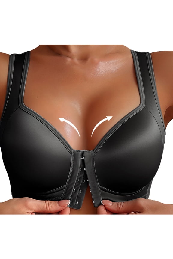 Women's Front Clasp Closure Bras No Underwire Push Up Bralettes Comfort Wireless Full Coverage Bra