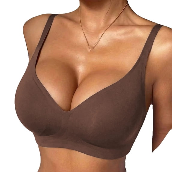 Plcasen Womens Seamless Jelly Bras No Underwire Comfort Push Up Bras Soft Wireless Bralette Full Coverage Bra