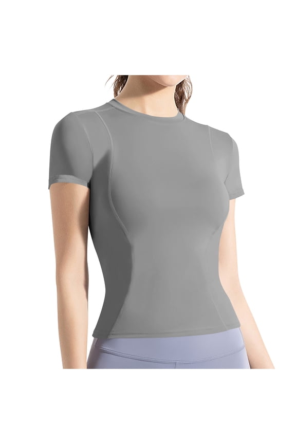 Womens Workout Tops Short Sleeve Raglan Athletic Shirts Yoga Gym Crewneck Quick Dry Tshirts