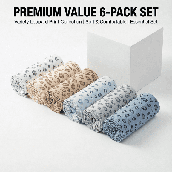 PLEAFUN Women's Houndstooth Thong Panties, Multicolor (6-Pack)