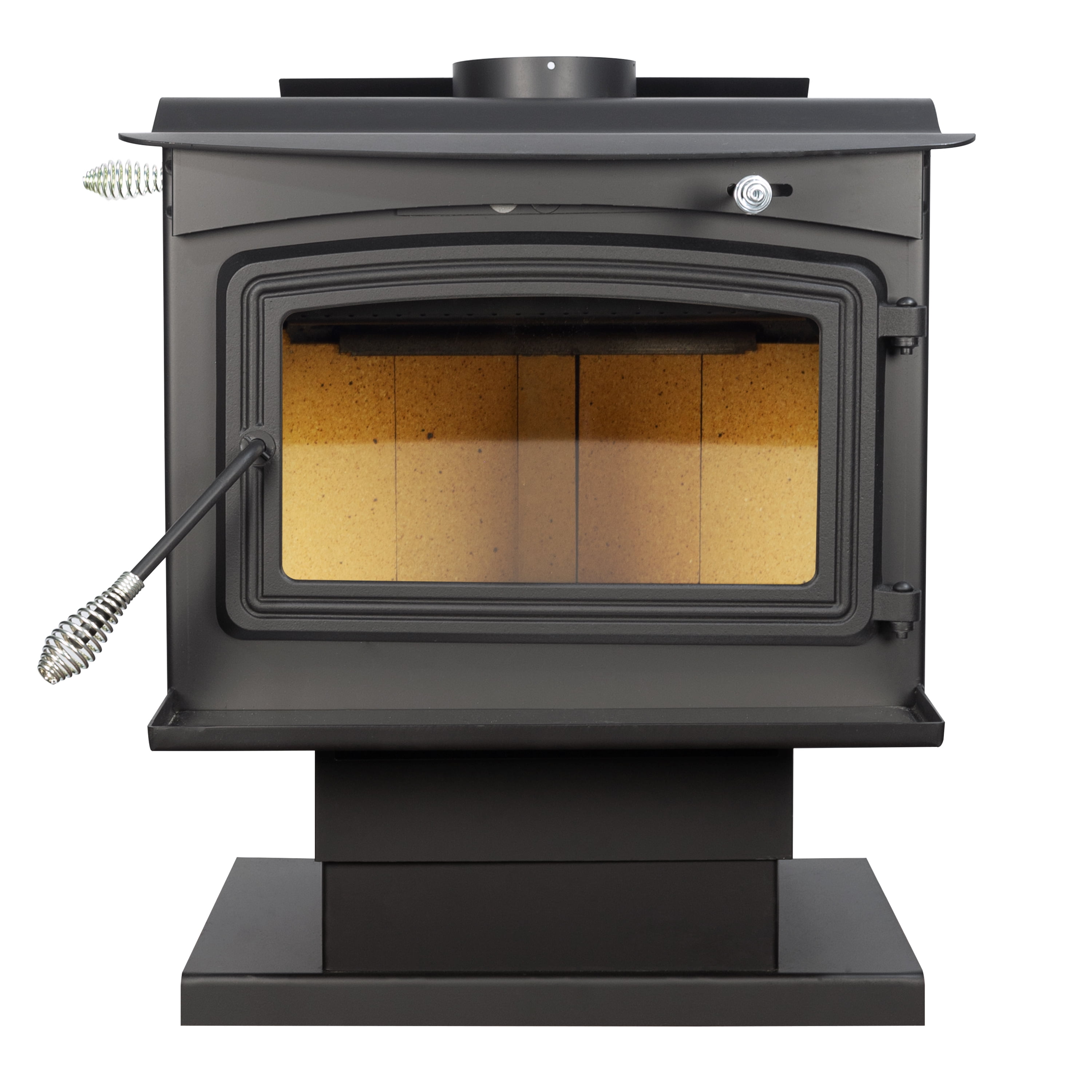 Pleasant Hearth 2,200 Sq. ft. Pedestal Wood Stove with Stainless Steel