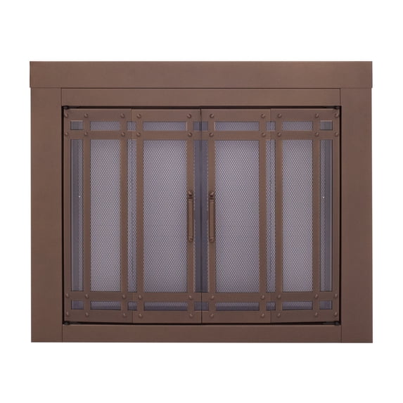 Pleasant Hearth Aerin Collection Fireplace Glass Door, Burnished Bronze, Large