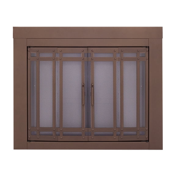 Pleasant Hearth Aerin Collection Fireplace Glass Door, Burnished Bronze, Medium