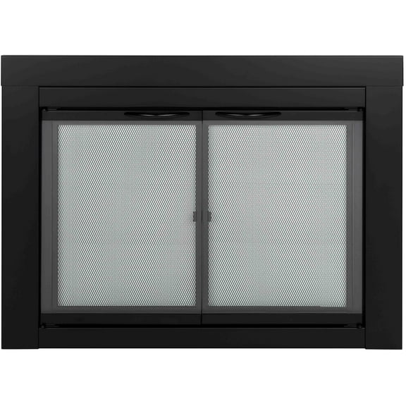 Pleasant Hearth Alpine Black Fireplace Glass Doors - Small