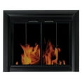thumbnail image 1 of Pleasant Hearth Clairmont Fireplace Screen and Bi-Fold Track-Free Smoked Glass Doors - Black, 1 of 10