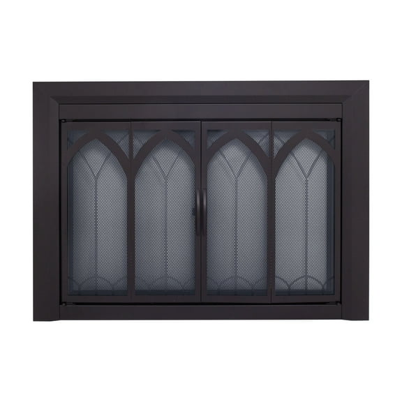 Pleasant Hearth  Collin  Fireplace Glass Door  Small Black Small - Black