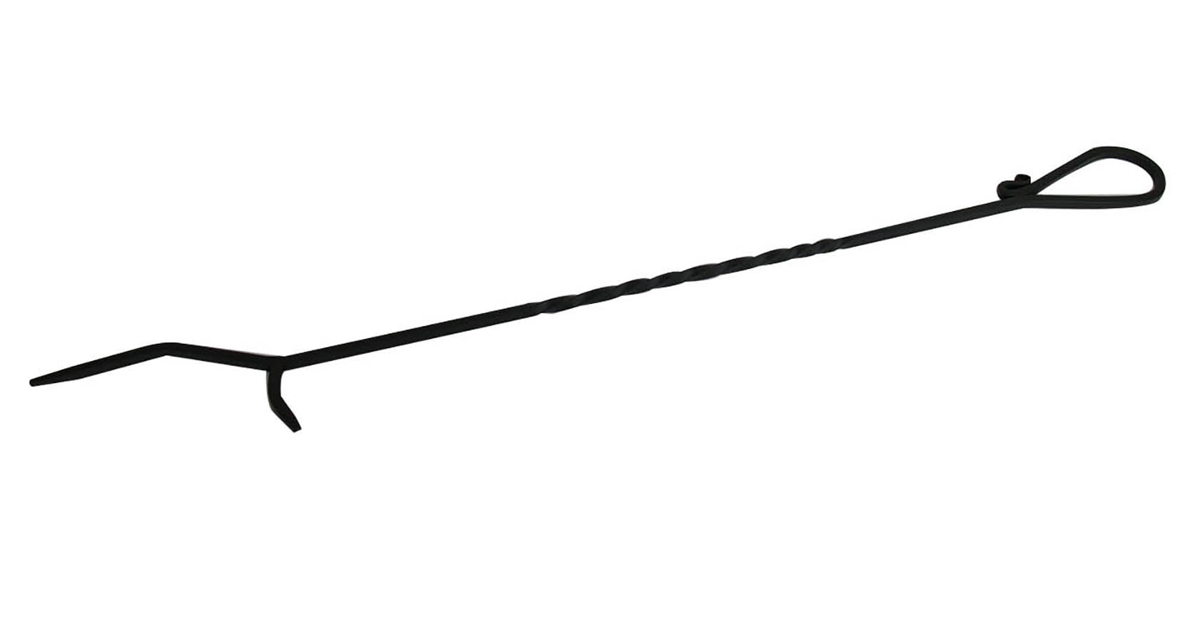 40-Inch Black Powder-Coated Steel Fireplace Poker