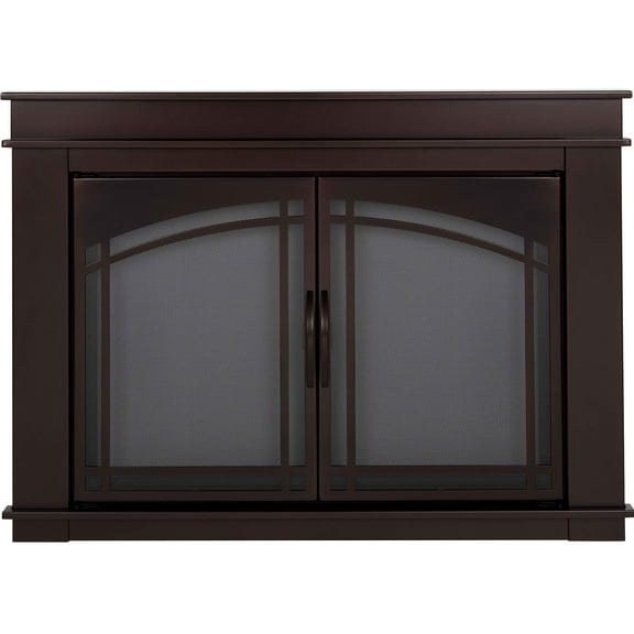 Pleasant Hearth Fenwick Glass Firescreen Oil Rubbed Bronze - Small