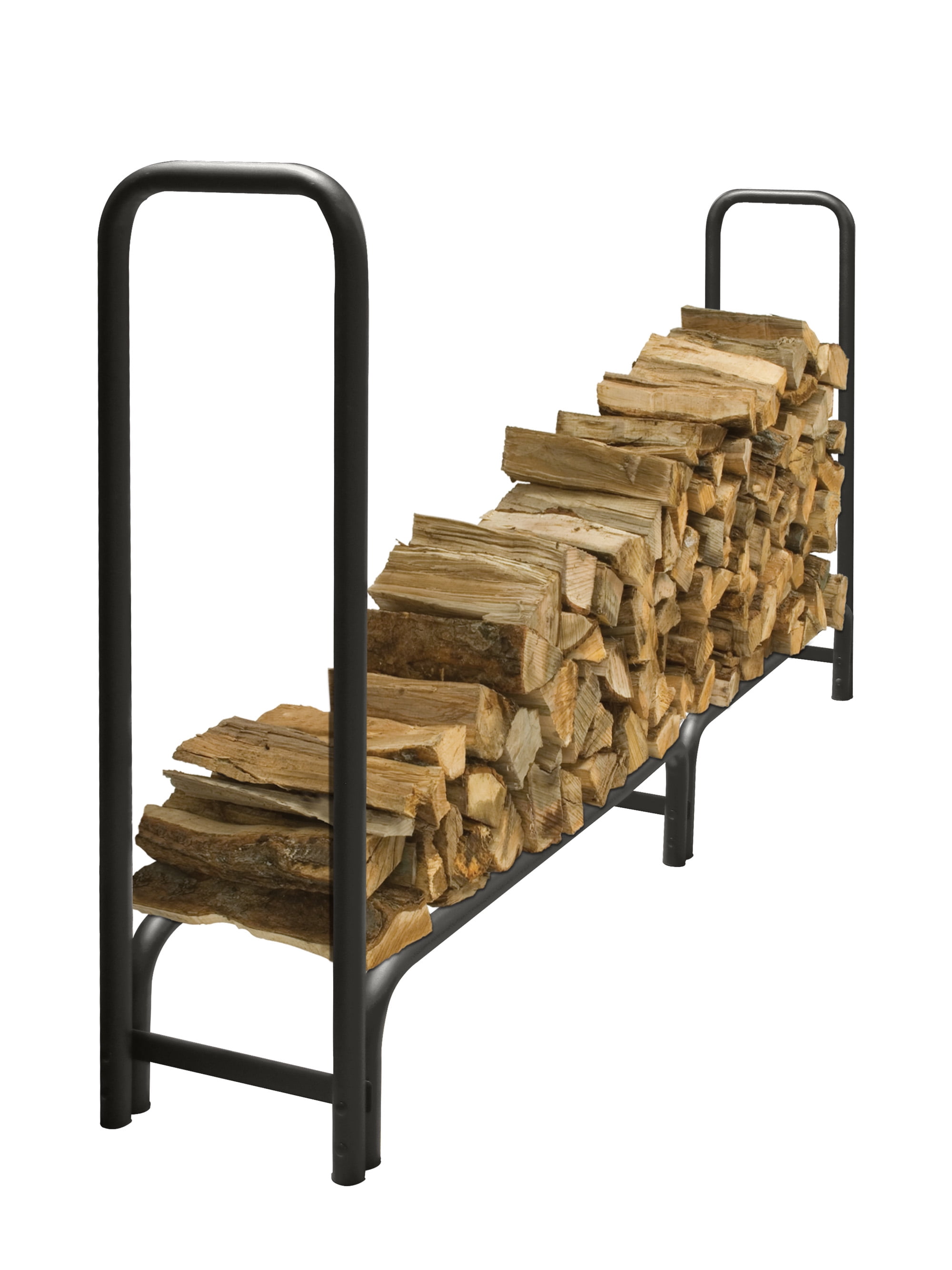 Pleasant Hearth 8' Black Heavy Duty Steel Log Rack