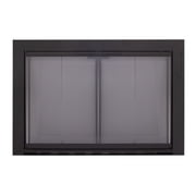 Pleasant Hearth Linear Aluminum Collection Fireplace Glass Door