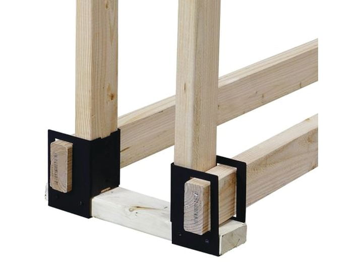 Heavy-Duty Black Steel Log Rack Brackets Set