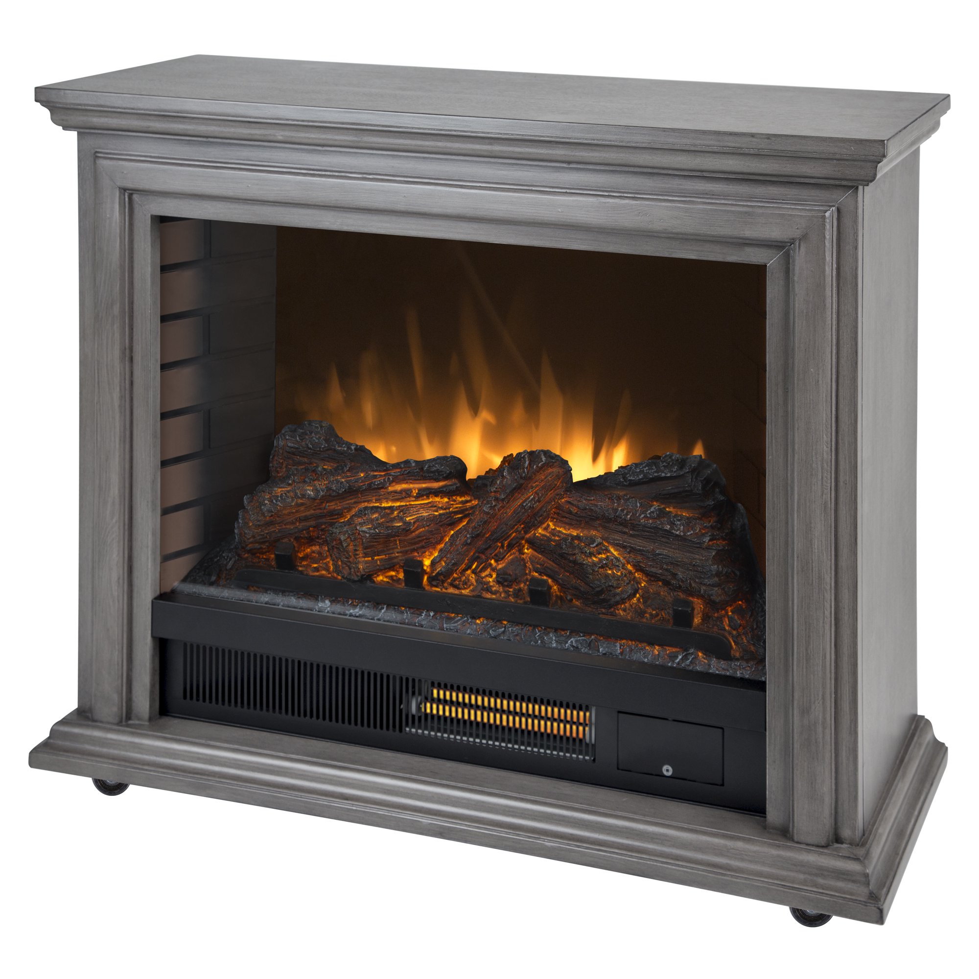 Pleasant Hearth Sheridan GLF-5002-205 Free Standing Mobile Infrared  Electric Fireplace Dark Weathered Gray - Walmart.com