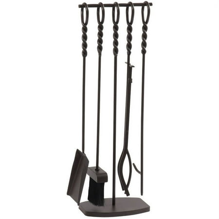Pleasant Hearth Waverly 5-Piece Fireplace Steel Tool Set, FA078TL