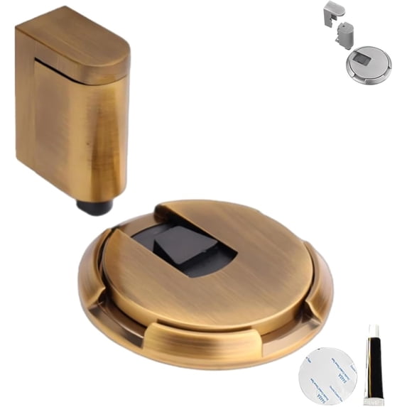 Pleasantk Door Wedge, Door Wedge Stopper, Mechanical Door Stopper with Adjustable Height, Punch Free Invisible Door Stopper, with Self-Adhesive and Screws for Home Bedroom Office Door