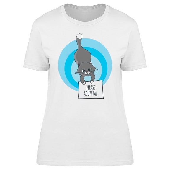 Please Adopt Me Cute Kitten T-Shirt Women -Image by Shutterstock, Female Medium