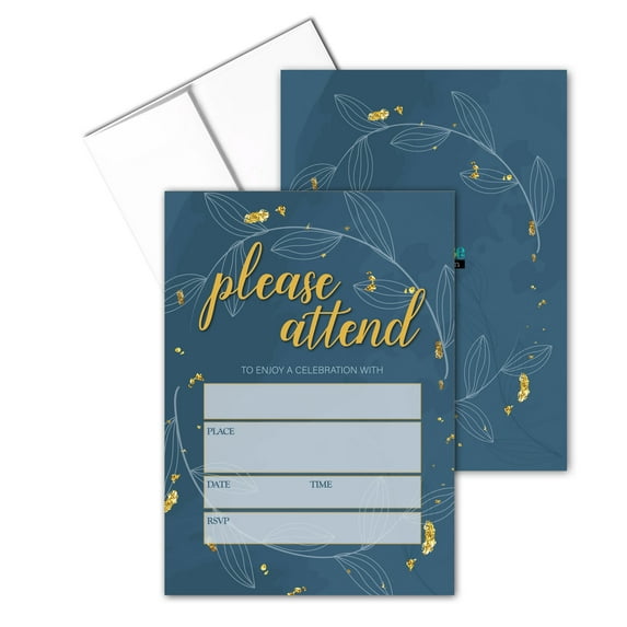 Please Attend Party Invitations - 25 Invites with Envelopes - B15252