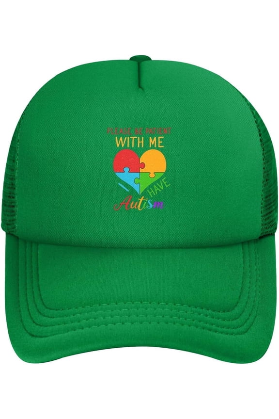 Please Be Patient I Have Autism Mesh Baseball Cap Snapback Hat Sun Hat Trucker Hats for Men Women Dad Hats