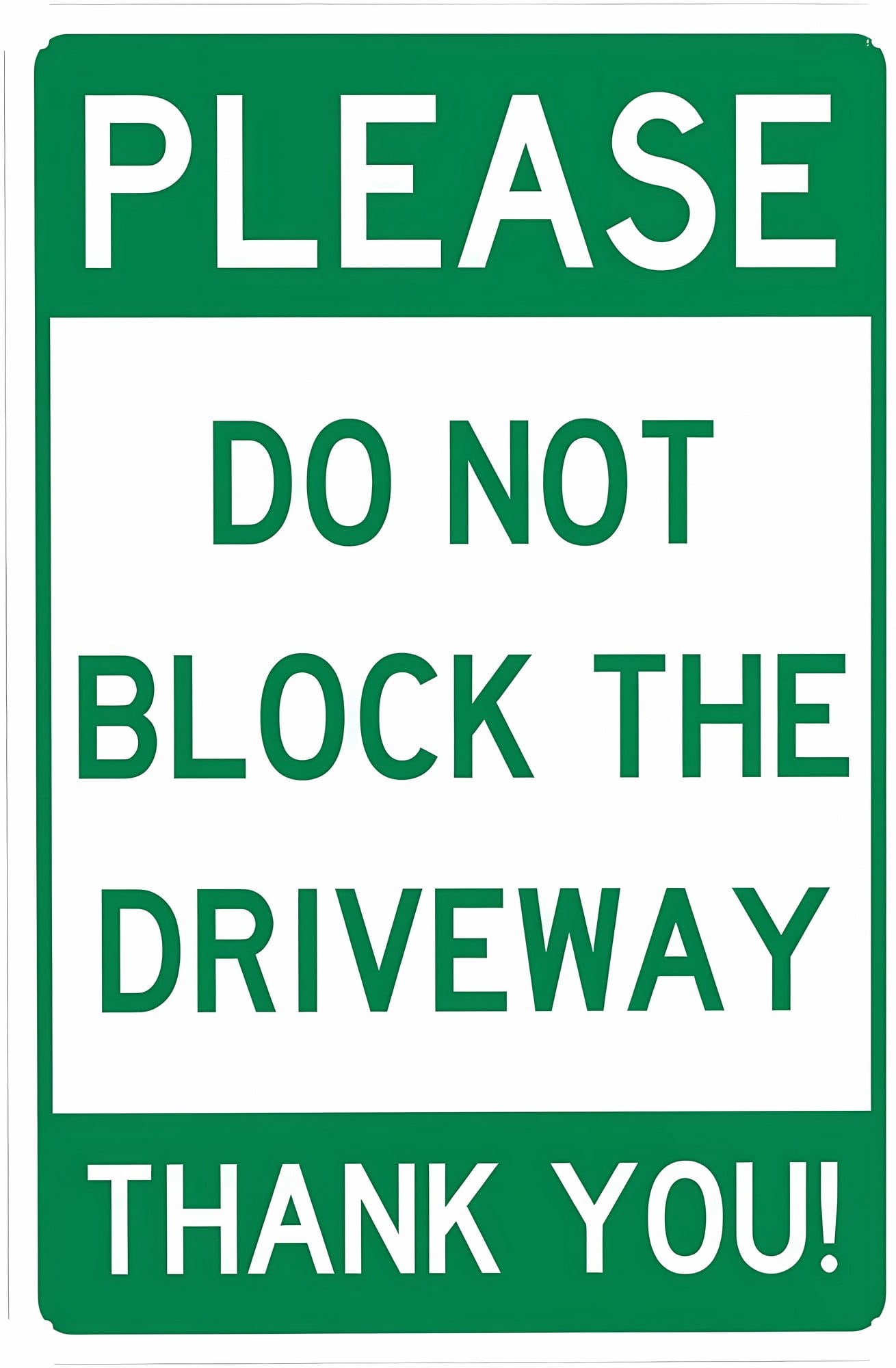 Please Do Not Block Driveway No Parking Warning Sign - 8"x12", Metal ...
