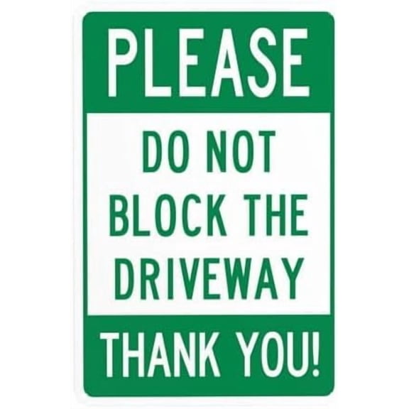 Please Do Not Block Driveway Warning Sign, Driveway Metal Signs for Business Home Outdoor Indoor Road Yard Garage Street Wall Caution Custom Decor 8 x 12 Inch