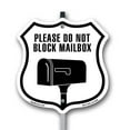 thumbnail image 1 of Please Do Not Block Mailbox 12 inch X 12 inch Shield Shaped Rust-Free Aluminum Metal Sign with Aluminum Mounting Stake Weather Resistant Made in the USA, 1 of 8