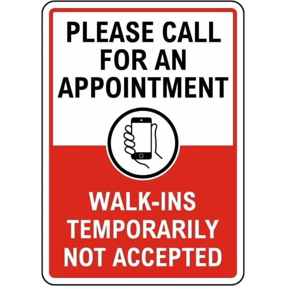 Please Call For An Appointment Metal Wall Sign, Safety Warning Notice Decor, 8 x 12 Inch