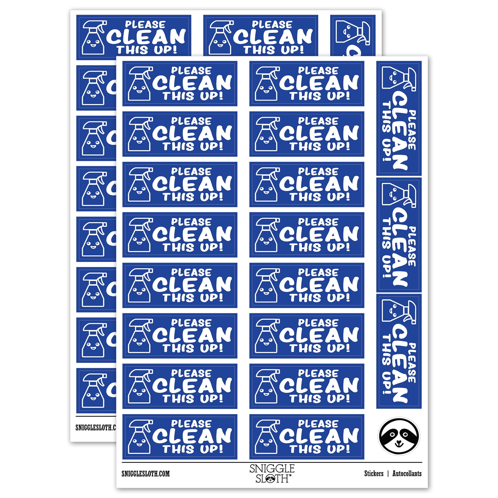 Please Clean This Up Teacher Student School Sticker Set - Dark Blue ...