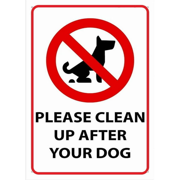 Please Clean Up After Your Dog Sign Aluminum 8X12 Inch Uv Ink Printed For House And Business