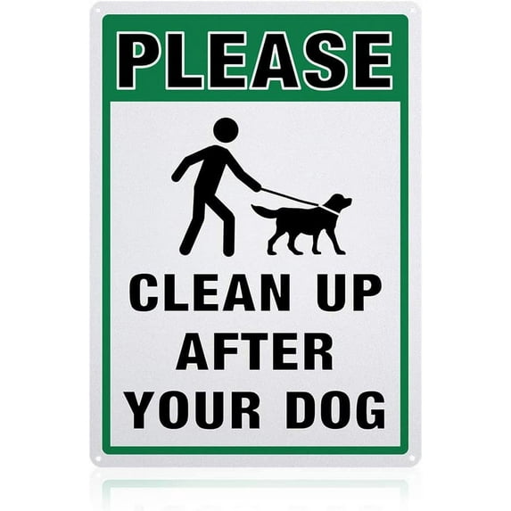 Please Clean Up After Your Dog Sign Aluminum No Dog Poop Lawn Signs 10x14 inches