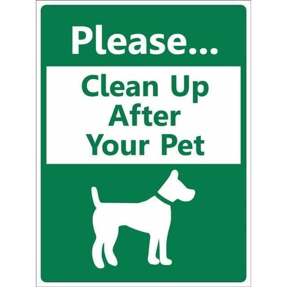 Please Clean Up After Your Pet Sign – 8x12 Inch RustFree Aluminum,Reflective & Weatherproof,Durable Pet Waste Sign for Lawn,Park or Home Use