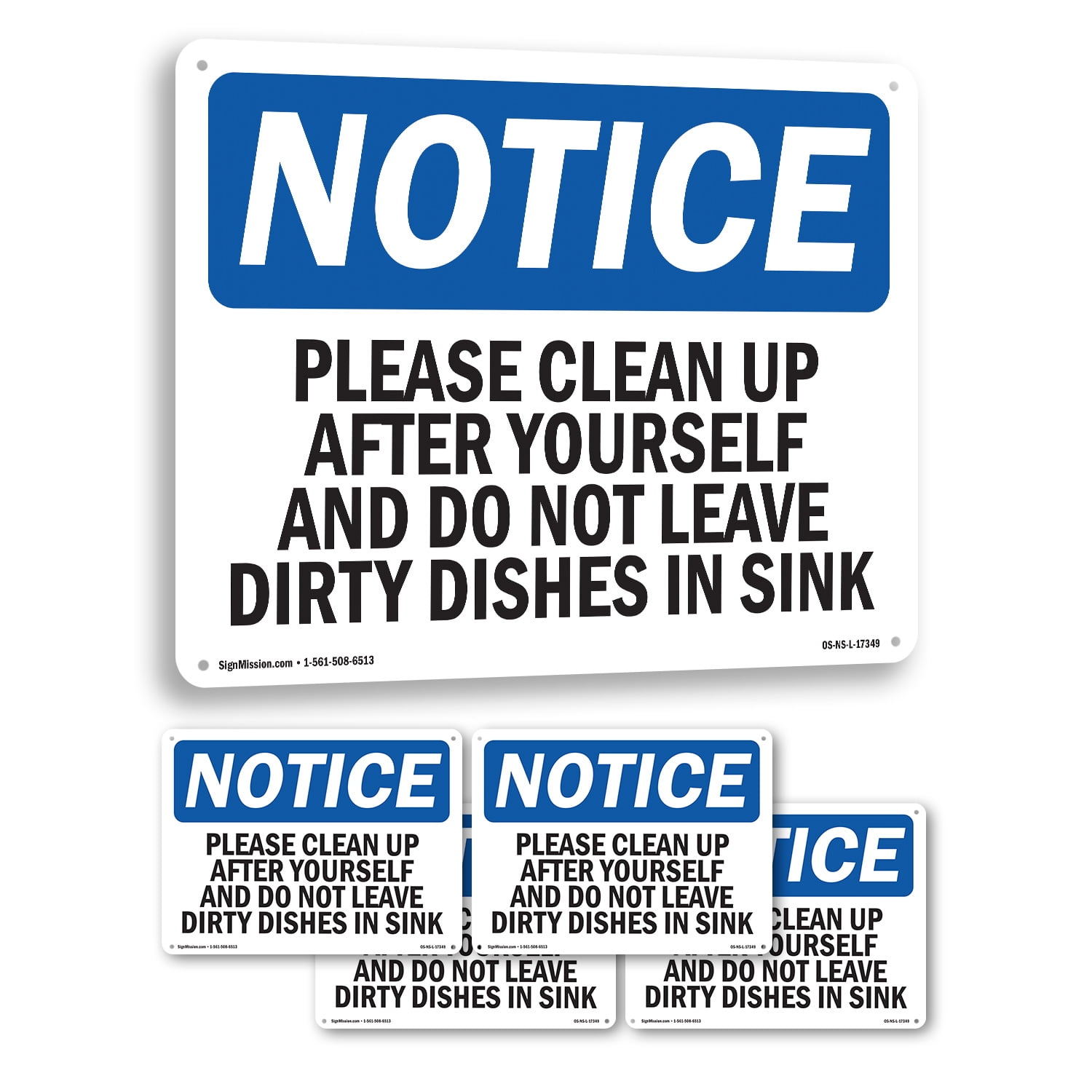 Please Clean Up After Yourself And Do Not OSHA Notice Rigid Plastic ...