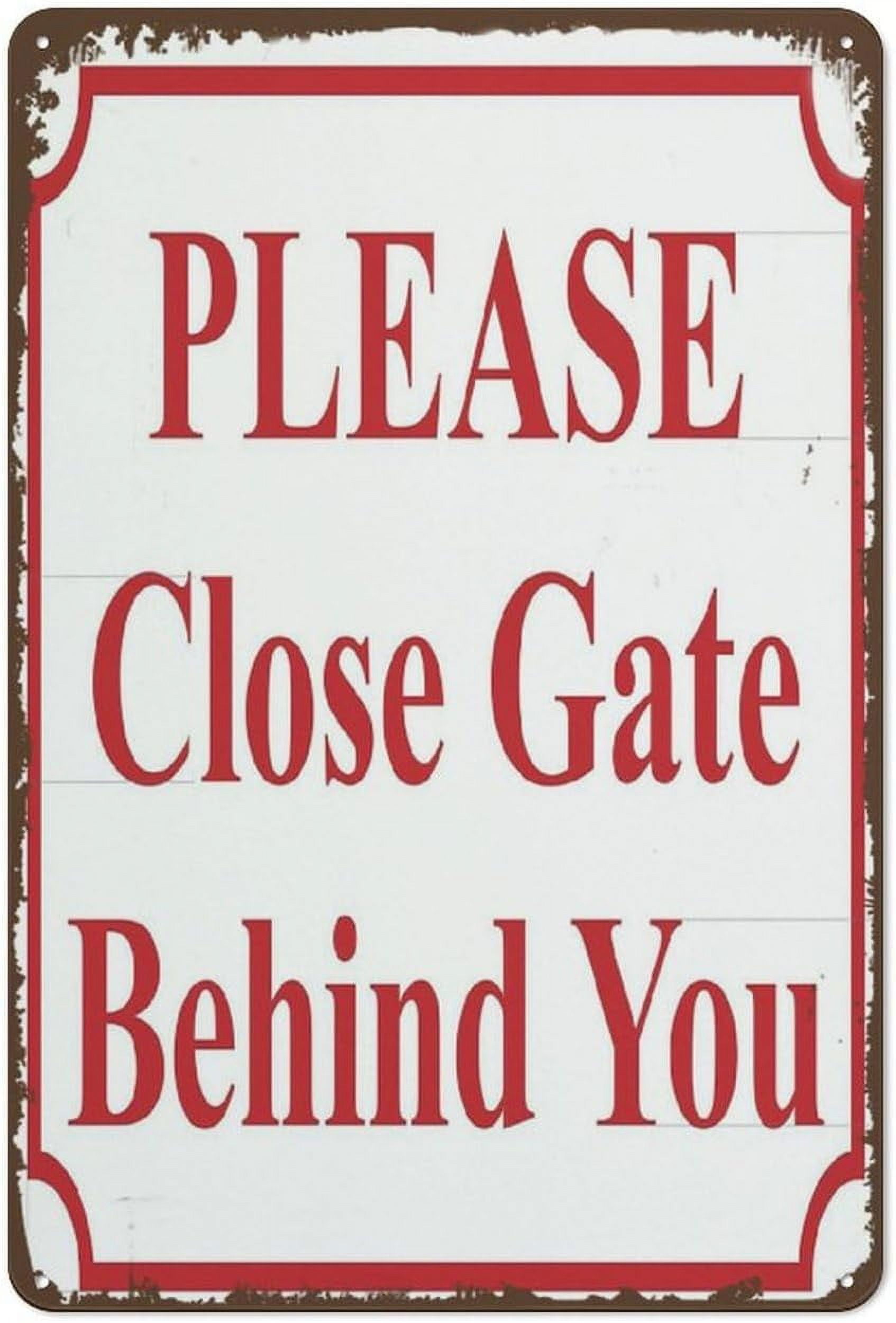 Targa In Metallo 30,5x20,3 Cm - "Please Close The Gate" - Cartello Per Cancello, Giardino E Recinzioni - Regalo Per Amanti Dei Cani - 2