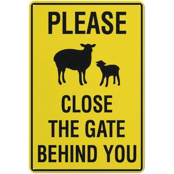 Please Close The Gate Behind You Reflective Aluminum Sign - 8"x12", Rust Free, Weather Resistant, Waterproof, Easy To Mount - Home, Farm, Office Park, Secure Premises