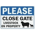 thumbnail image 1 of Please Close Gate Livestock On Property Sign For House 12" X 8" Yard Sign, Premium Aluminum, Sun-Proof, Rust-Free, 1 of 4