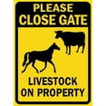 thumbnail image 1 of Please Close Gate Livestock on Property 2 Sign Metal Tin Sign 8x12 Inches Caution Danger Safety Security Warning Notice Signs, 1 of 5